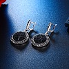 Flat Round Zinc Alloy Resin Pendant Necklaces & Hoop Earrings & Rings Sets FS-WG9E730-01-3