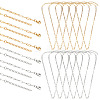 18Pcs 2 Colors 667 Stainless Steel Paperclip Chain Necklaces NJEW-ME0001-08-1