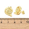 Brass Micro Pave Clear Cubic Zirconia Stud Earrings EJEW-H158-07B-G-5