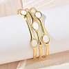 Brass Enamel Multi-strand Cuff Bangles for Women BJEW-A173-01G-02-3