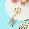 Golden Alloy Rhinestone Keychain KEYC-YW00105-08-1