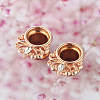 316L Surgical Stainless Steel Crystal Rhinestone Horse Eye Ear Plugs Gauges WG2285B-09-1