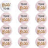 12Pcs Tinplate & Plastic Bride Badges for Wedding Party Bridal Shower Decoration AJEW-SC0032-08B-1