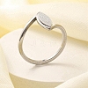 Textured Horse Eye 304 Stainless Steel Finger Ring for Women RJEW-L126-08B-P-1