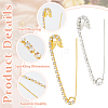 20Pcs 2 Colors Alloy Rhinestones Safety Pin Brooch SJEW-FH0001-04-5