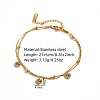 304 Stainless Steel Crystal Rhinestone Triple Heart Charm 2-Strand Anklets for Women WG509DE-01-5