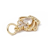 Rack Plating Brass Cubic Zirconia Charms KK-G451-27G-3