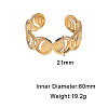 304 Stainless Steel Hollow Ring Open Cuff Bangles for Women WG17EC0-01-2