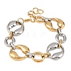 304 Stainless Steel Two Tone Chain Bracelets BJEW-P381-01A-A-2
