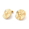 304 Stainless Steel Wavy Flat Round Stud Earrings EJEW-K268-53A-G-4