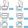 SUPERFINDINGS 12Pcs Zinc Alloy Adjustable Buckle& Swivel Clasps FIND-FH0003-62-4