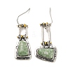 Trapezoid Synthetic Turquoise Dangle Earrings EJEW-G370-01AS-2