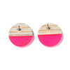 Transparent Resin & Wood Stud Earrings EJEW-N017-003A-D05-4