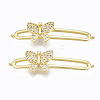 Brass Micro Pave Clear Cubic Zirconia Links Connectors ZIRC-N039-120-NF-1