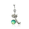 316L Surgical Stainless Steel Mermaid Starfish Dangle Belly Rings WG35D2C-05-2