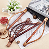 4Pcs 2 Colors Wood & Rattan Woven Bag Handles FIND-PH0002-49-5