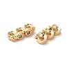 Brass Micro Pave Clear Cubic Zirconia Slide Charms KK-G481-01G-2