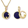 Brass Micro Pave Clear Cubic Zirconia Pendants CU-OY001-83G-1