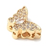 Brass Micro Pave Cubic Zirconia Beads KK-A253-10G-2