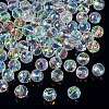 80Pcs Half Rainbow Plated Glass Beads EGLA-TA0013-04A-5