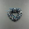 Bling Bling Resin Rhinestone Hollow Heart Beads RESI-WH0080-01J-1