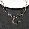 304 Stainless Steel Teardrop Link Chain Necklaces for Women Men NJEW-A058-02G-2
