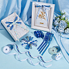 12 Rolls 12 Colors Hanukkah Polyester Printed Grosgrain Ribbon OCOR-PH0005-50-4