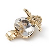 Real 18K Gold Plated Rack Plating Brass Micro Pave Clear Cubic Zirconia Pendants KK-C015-32G-09-2