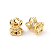 Brass Micro Pave Clear Cubic Zirconia Bead Caps KK-V015-24G-01-1