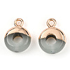 Natural Green Aventurine Flat Round/Donut Charms G-I347-11-2