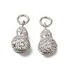 Rack Plating Brass Micro Pave Cubic Zirconia Charms KK-F883-08P-1