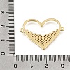 Valentine's Day Brass Micro Pave Clear Cubic Zirconia Heart Links Connector Charms KK-C263-15G-3
