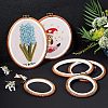 Rubber Imitation Wood/Plastic Cross Stitch Embroidered Frame DIY-NB0003-05-6