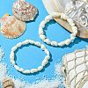 Natural Shell Beaded Stretch Bracelets for Women BJEW-JB10883-2