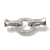 Brass Micro Pave Clear Cubic Zirconia Fold Over Clasps KK-K389-114P-1