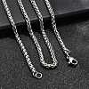 Tarnish Resistant Trendy Men's 201 Stainless Steel Wheat Chain Necklaces NJEW-L043A-45P-4