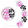 GOMAKERER 10Pcs 2 Colors Paw Print Food Grade Eco-Friendly Silicone Beads SIL-GO0001-07-1