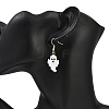 Halloween Theme Ghost Handmade Glass Seed Beaded Dangle Earrings EJEW-MZ00478-3