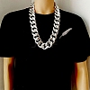 Unisex Thick CCB Plastic Cuban Link Chains Necklaces NJEW-V006-02P-1