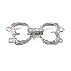 Heart Brass Micro Pave Clear Cubic Zirconia Fold Over Clasps CU-CBA4292-845P-1