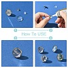 160Pcs 4 Styles Flat Round 304 Stainless Steel Stud Earring Settings with Transparent Glass Cabochons with 304 Stainless Steel Ear Nuts with Plastic Ear Nuts FIND-YW0005-37-3