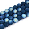 Frosted Opaque Glass Beads Strands GLAA-T032-P10mm-MBB14-1