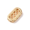 Rectangle Brass Micro Pave Clear Cubic Zirconia Charms KK-B100-053C-G-2