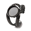 304 Stainless Steel Cuff Ring Components STAS-P454-01B-B-1