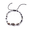 Natural Spiral Shell Braided Bead Bracelets BJEW-JB10386-3