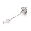 Alloy Rhinestone European Dangle Charms MPDL-Q208-113-2