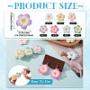 28Pcs 7 Colors Plumeria Flower Opaque Resin Cabochons CRES-TA0001-75-4