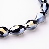 Electroplate Glass Beads Strands LS-EGLA-D015-12x8mm-14-3