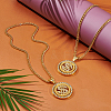 2Pcs Alloy Rotatable Dollar Sign Pendant Cuban Link Chain Necklaces NJEW-UN0001-77G-2