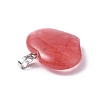 Cherry Quartz Glass Pendants G-G956-D10-3